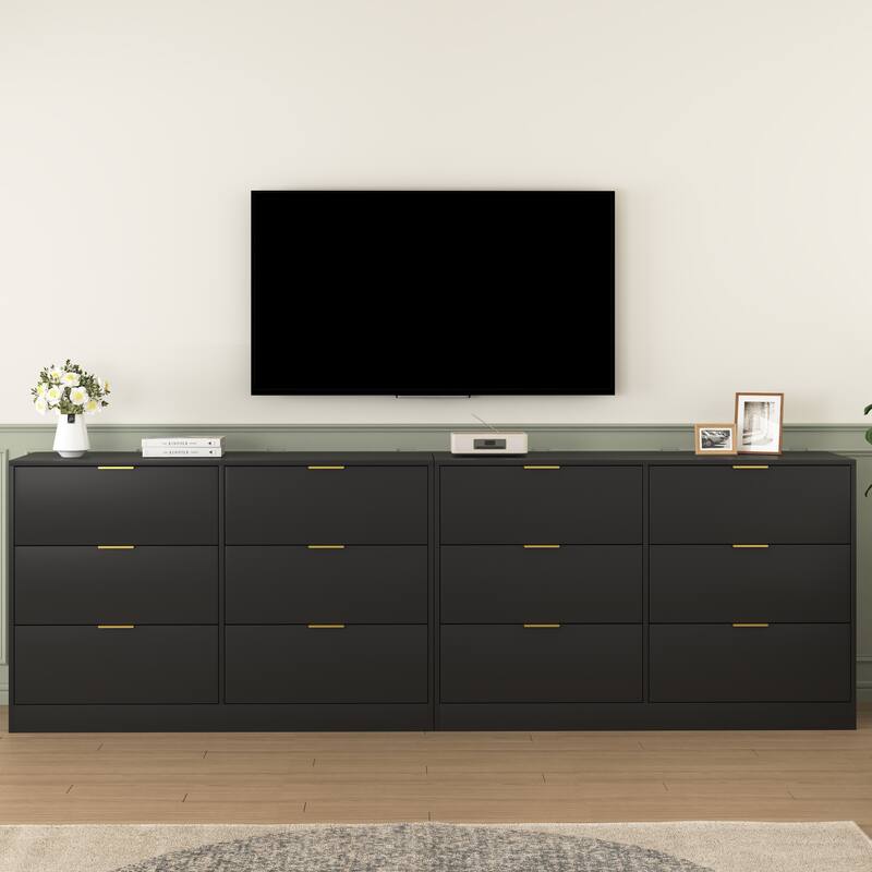 Modern 6 Drawer Dresser, Large Capacity Storage Cabinet, Clothing Organizer with Metal Handles for Bedroom, Living Room