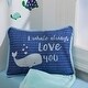 preview thumbnail 3 of 1, Lambs & Ivy Oceania Blue I Whale Always Love You Nautical Ocean Theme Decorative Nursery Throw Pillow