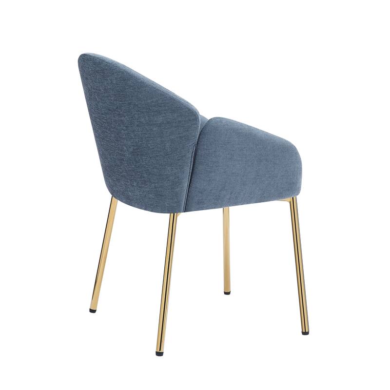 Roomfitters Upholstered Accent Armchair Set of 2, Modern Curved Design with Gold Legs