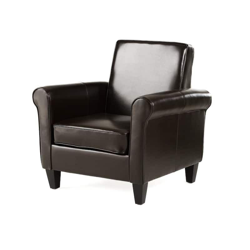 Freemont Brown Bonded Leather Club Chair by Christopher Knight Home