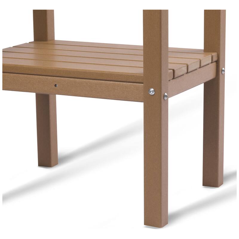 Polytrends Laguna Hdpe All Weather Outdoor Patio Two Shelf Square Table