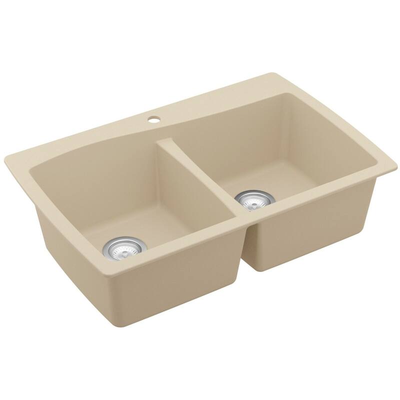 Karran USA QT-720 Quartz QT 34" Drop In Double Basin Quartz Composite - Bisque