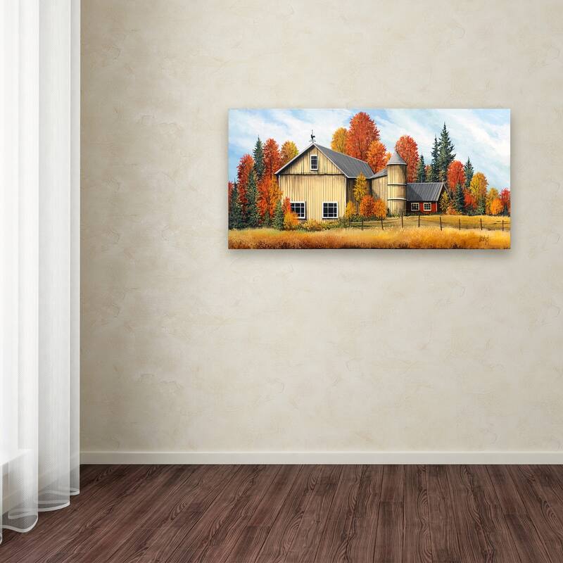 Debbi Wetzel 'Yellow Barn Fall' Canvas Art