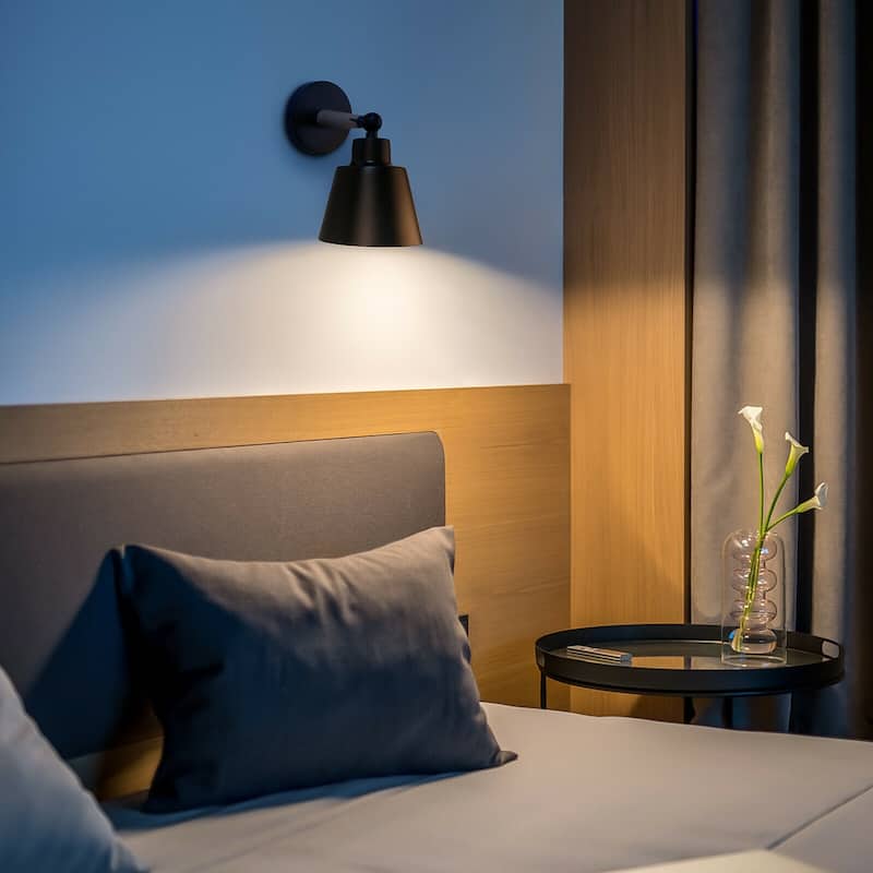 Adjustable Vintage Wall Sconces Bedside Bedroom Wall Light Fixtures - Lampshade Dia 5.1"