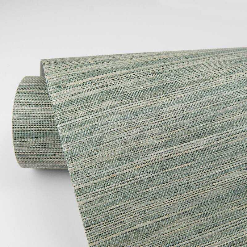 A-Street Prints Arlyn Light Blue Grasscloth Wallpaper