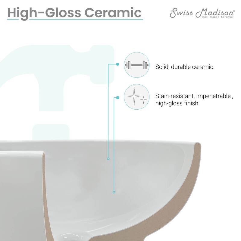 Celeste Two-Piece Pedestal Sink - 39.89" x 22.83" 51.57"
