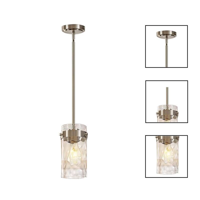 4.72” Bulb light nickel pendant light glass island light