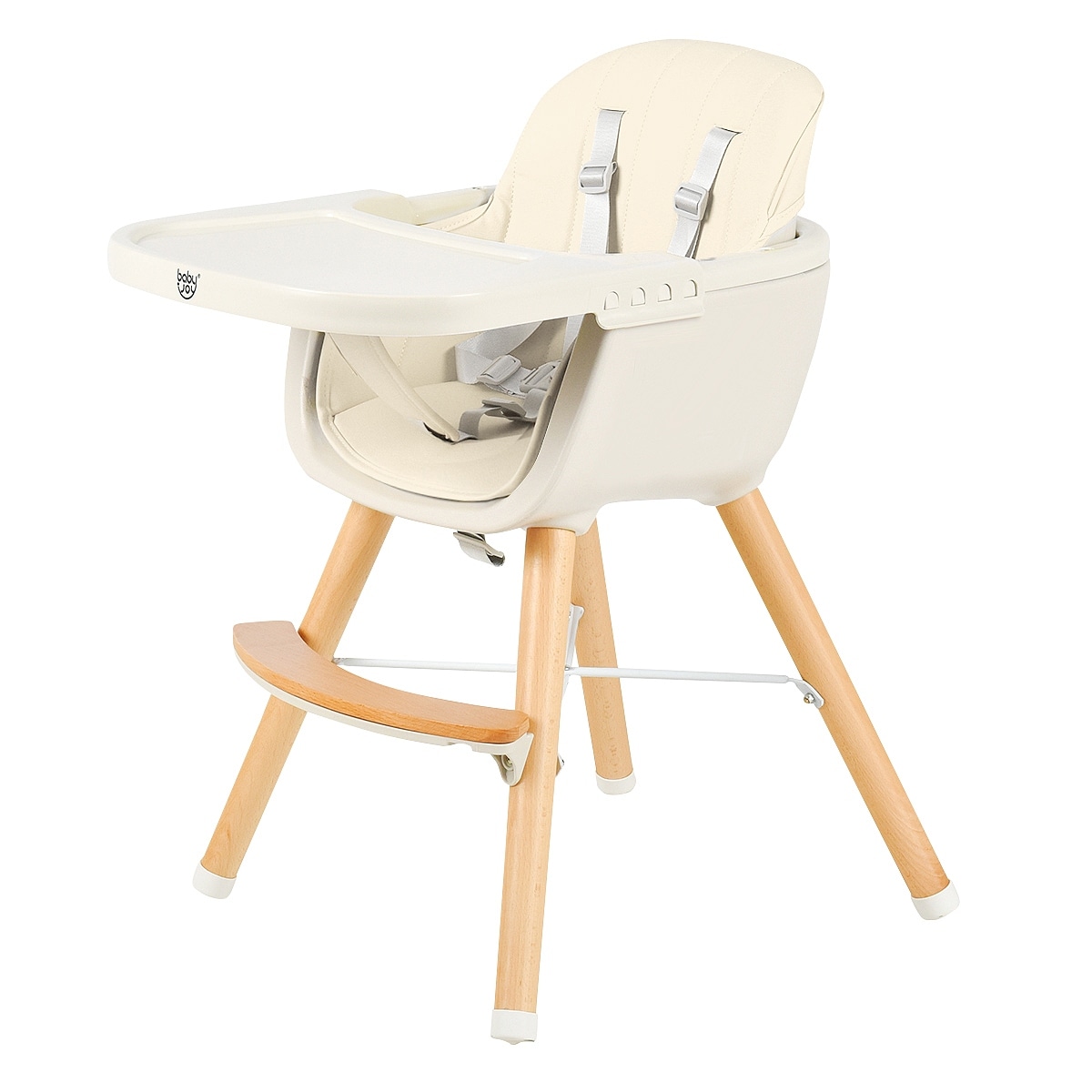Babyjoy 3 in 1 Convertible Wooden High Chair Baby Toddler