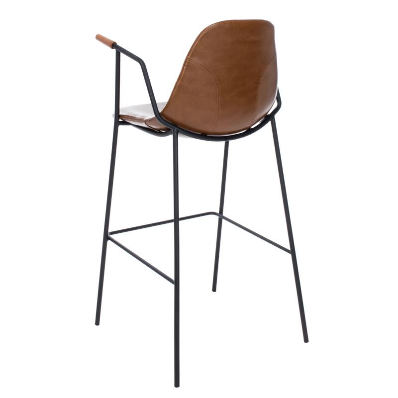SAFAVIEH Coral Mid-Century Bar Stool - 25" W x 21.5" D x 39" H - 21Wx21Dx42H