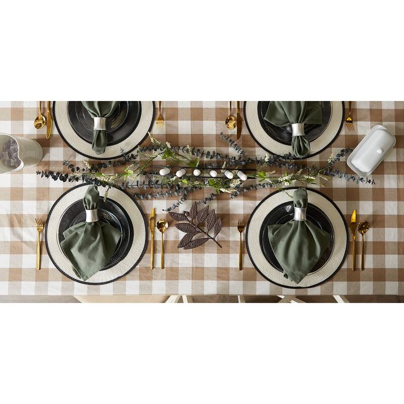 DII Stonewash Blue Buffalo Check Tablecloth