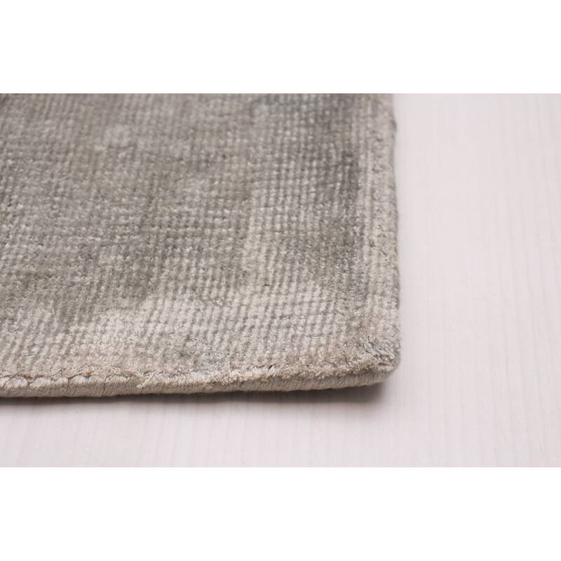 ECARPETGALLERY Hand Loomed Shimmer Grey Viscose Rug - 7'10 x 10'0