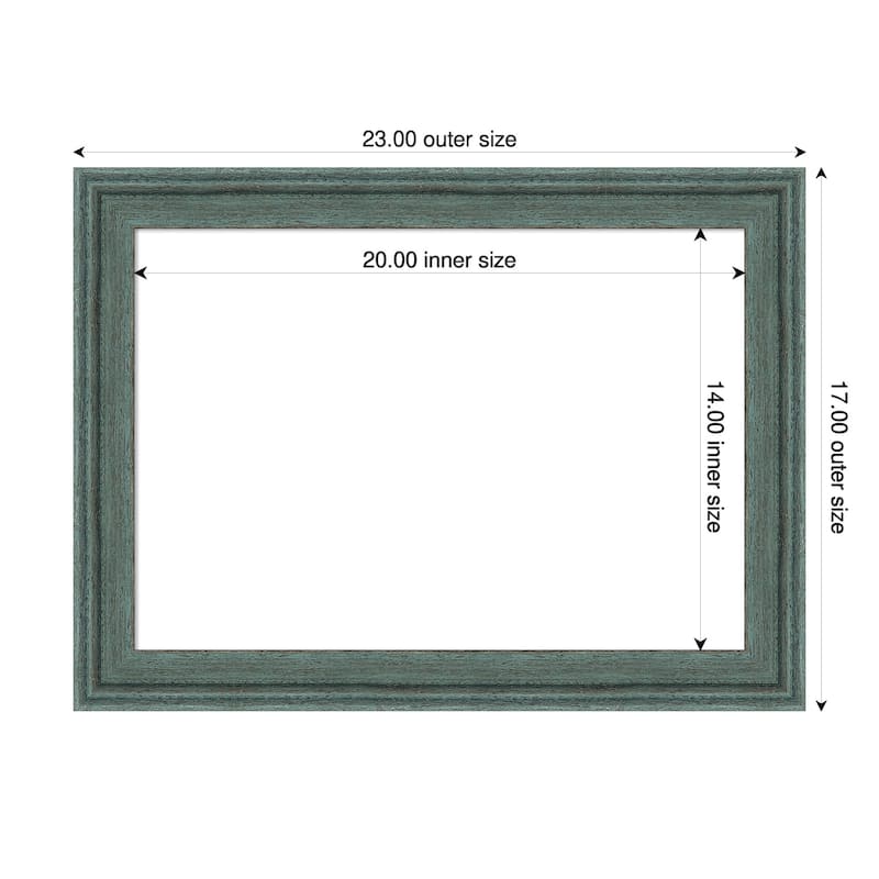 Amanti Art Upcycled Brown Grey Framed Dry Erase Magnetic Board - 23 x 17 in - Upcycled Teal Grey