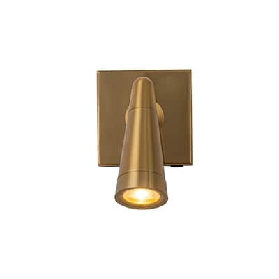 Rechargeable Cordless Wall Sconce LED Brass Spot Light with Remote and Touch Dimming Adjustable Head Accent Light for Bedroom