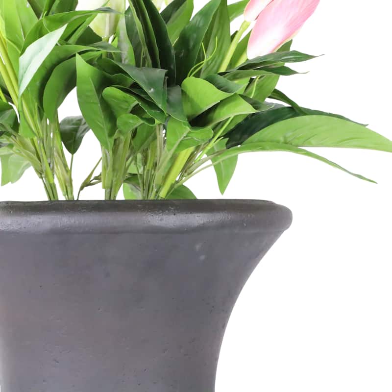 DreamPatio Fiberstone Urn Planter (21 inch H x 15 inch D) - 15"x15"xH21"