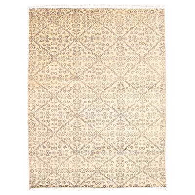 ECARPETGALLERY Hand-knotted Pak Finest Marrakesh Ivory Wool Rug - 9'1 x 12'0