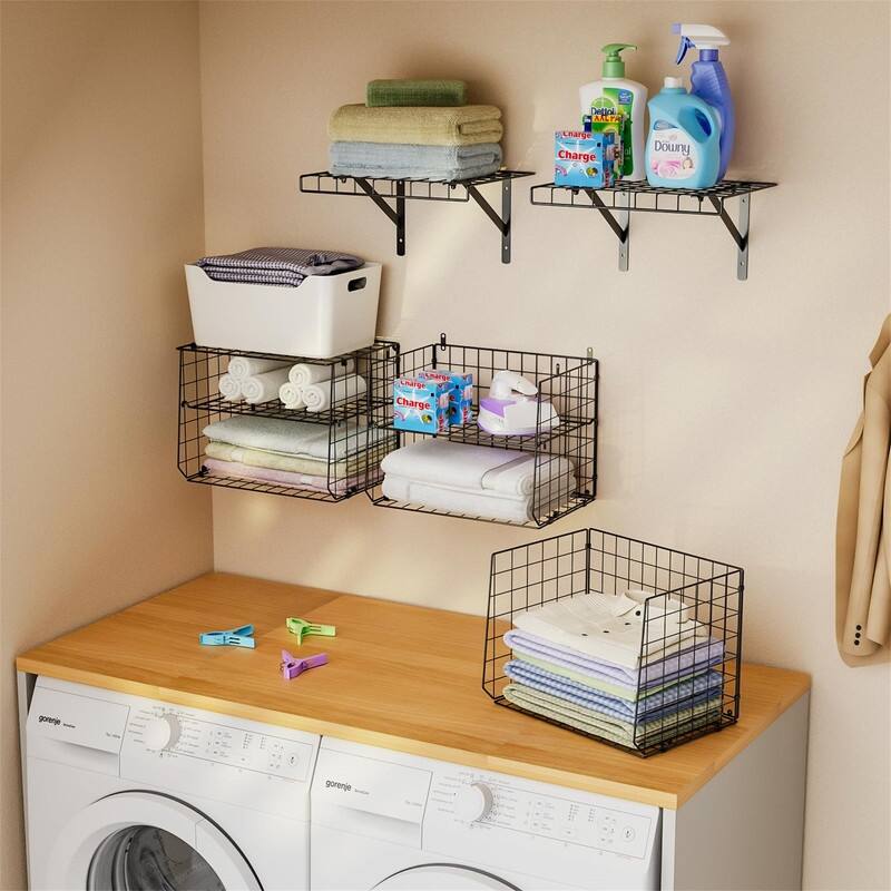 Laundry Room Shelves Over The Washer and Dryer - 11.7"D x 46.8"W x 35.1"H