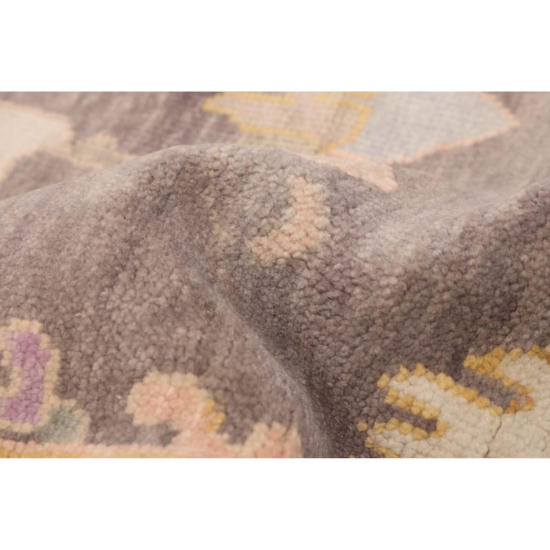 ECARPETGALLERY Hand-knotted Modern Oushak Dark Grey Wool Rug - 7'10 x 9'9