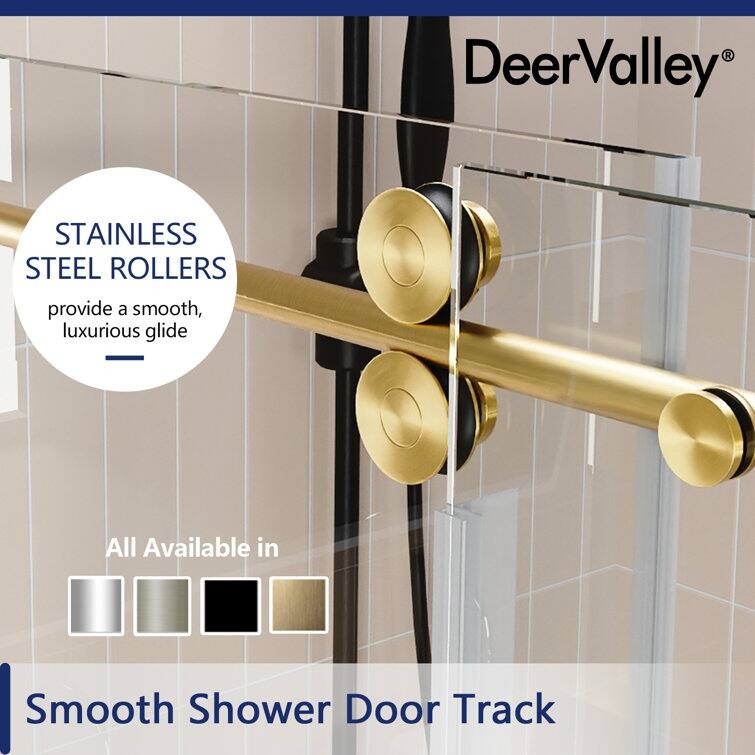 DeerValley Concord 56" - 60" W x 76" H Single Sliding Frameless Shower Door