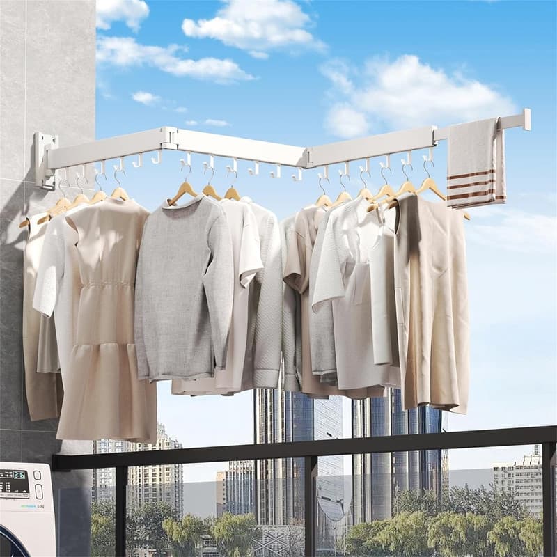 Wall Mounted Clothes Hanger Rack, Clothes Drying Rack