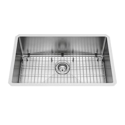 VIGO Mercer Stainless Steel 30-inch Kitchen Sink, Grid and Strainer