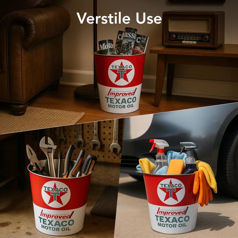 American Art Decor Decorative Metal Trash Can Garbage Bin Waste Basket