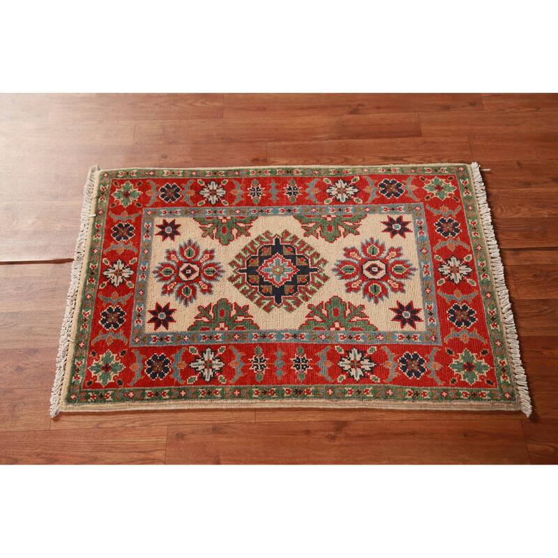 Kazak Oriental Accent Foyer Rug Handmade Wool Carpet - 2'0"x 3'0"