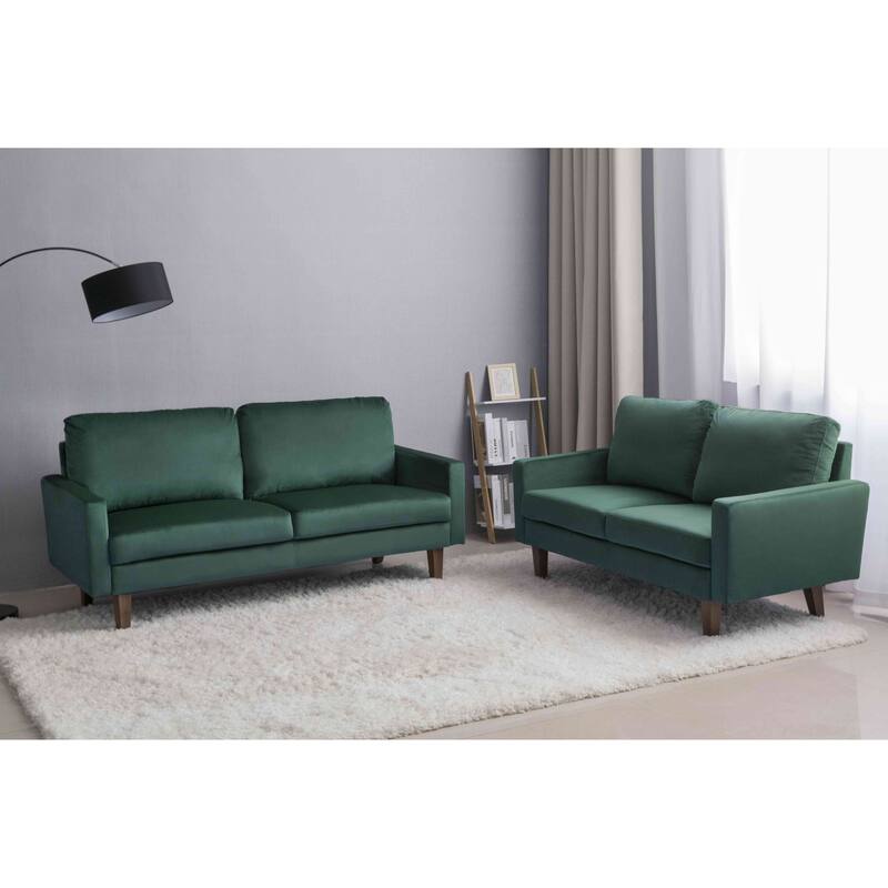 Velvet 2 Piece Loveseat and Sofa Living Room Set