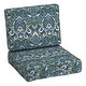 preview thumbnail 39 of 105, Arden Selections ProFoam Outdoor Deep Seat Cushion Set 42 L x 24 W x 6 H in - Sapphire Aurora Blue Damask