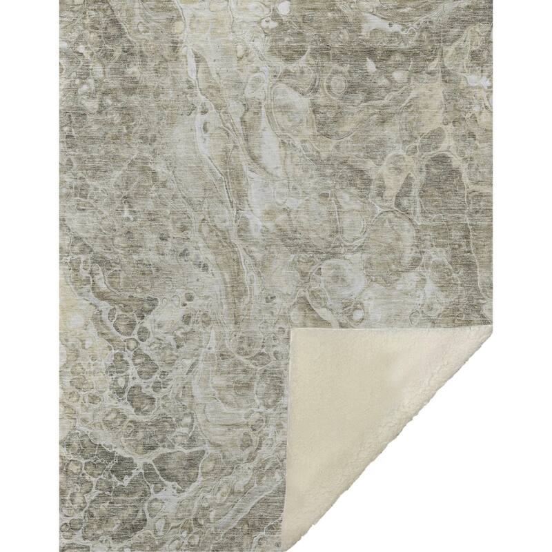 Premium Machine Washable Abstract Flow Sherpa Throw Blanket