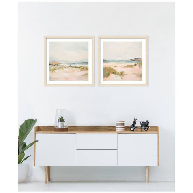 Kate and Laurel Tranquil Landscape 2 Piece Framed Wall Art Print Set by Amy Lighthall