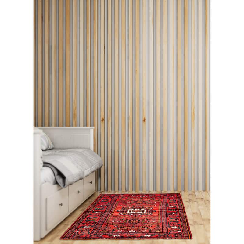 ECARPETGALLERY Hand-knotted Andelz Red Wool Rug - 4'5 x 6'8