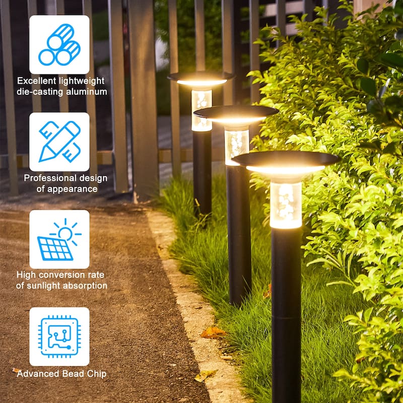 Outdoor Solar Light, Landscape Path Light with 2 Light Colors - black