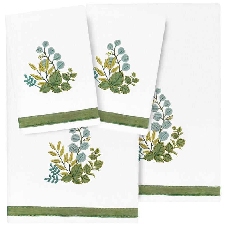 Authentic Hotel and Spa Turkish Cotton Botanica 4 PC Towel Set - White