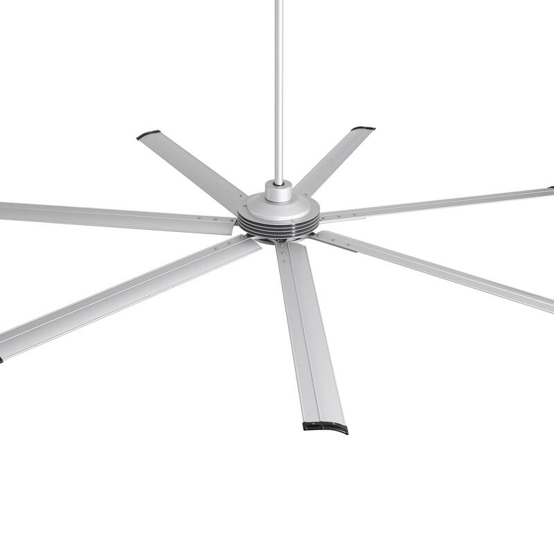 Ceiling Fan Industrial 84" Modern Silver 7-Blade LED Light