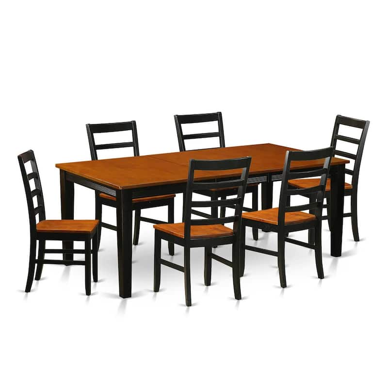 Dining Table Set Wood Chairs - Home Kitchen Table Seating for 8 - Suburban Soiree