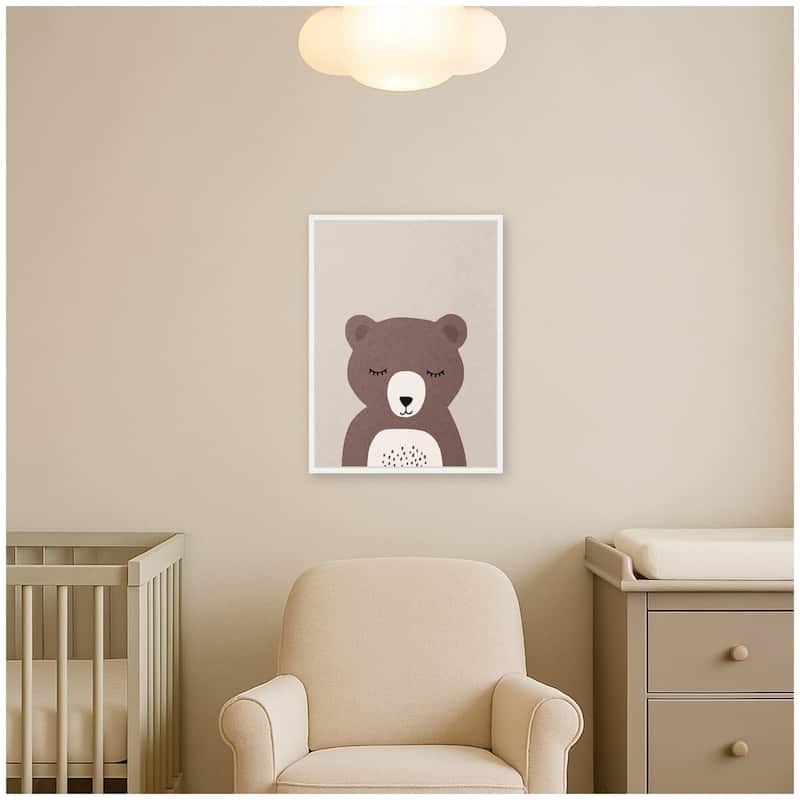 Kate and Laurel Bear by July Art Prints Framed Canvas Wall Art Print