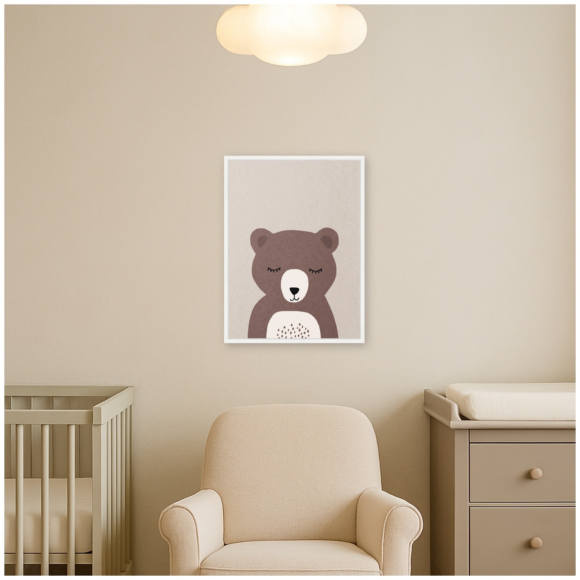 Kate and Laurel Bear by July Art Prints Framed Canvas Wall Art Print