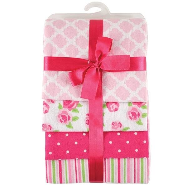 slide 1 of 1, Hudson Baby Infant Girl Cotton Flannel Receiving Blankets, Pink Rose, One Size - Pink Rose - One Size One Size - Pink Rose