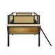 preview thumbnail 27 of 28, Kids and Baby Twin Size Metal Loft Bed with Desk,LED Lights,Storage Shelves