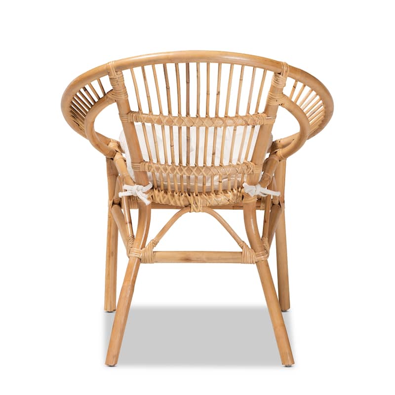 Adrina Modern Bohemian Natural Brown Rattan Dining Chair