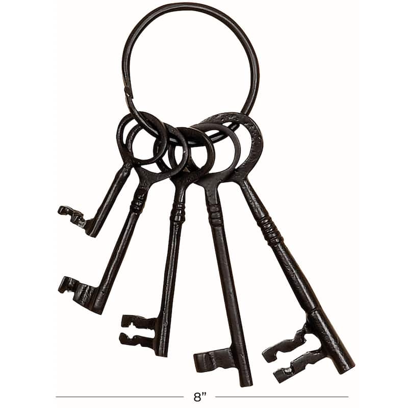 Aluminum Metal Keys Sculpture - Black - Roche River Decor - 8"W x 7"L x 1"H