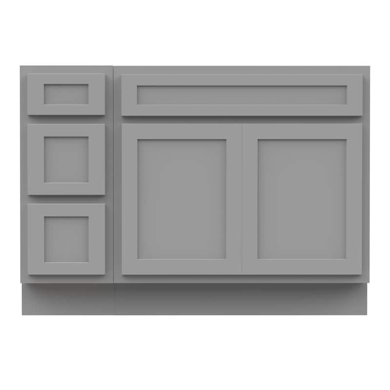 Vanity Art 51" Oak Freestanding Bathroom Vanity Cabinet without Top