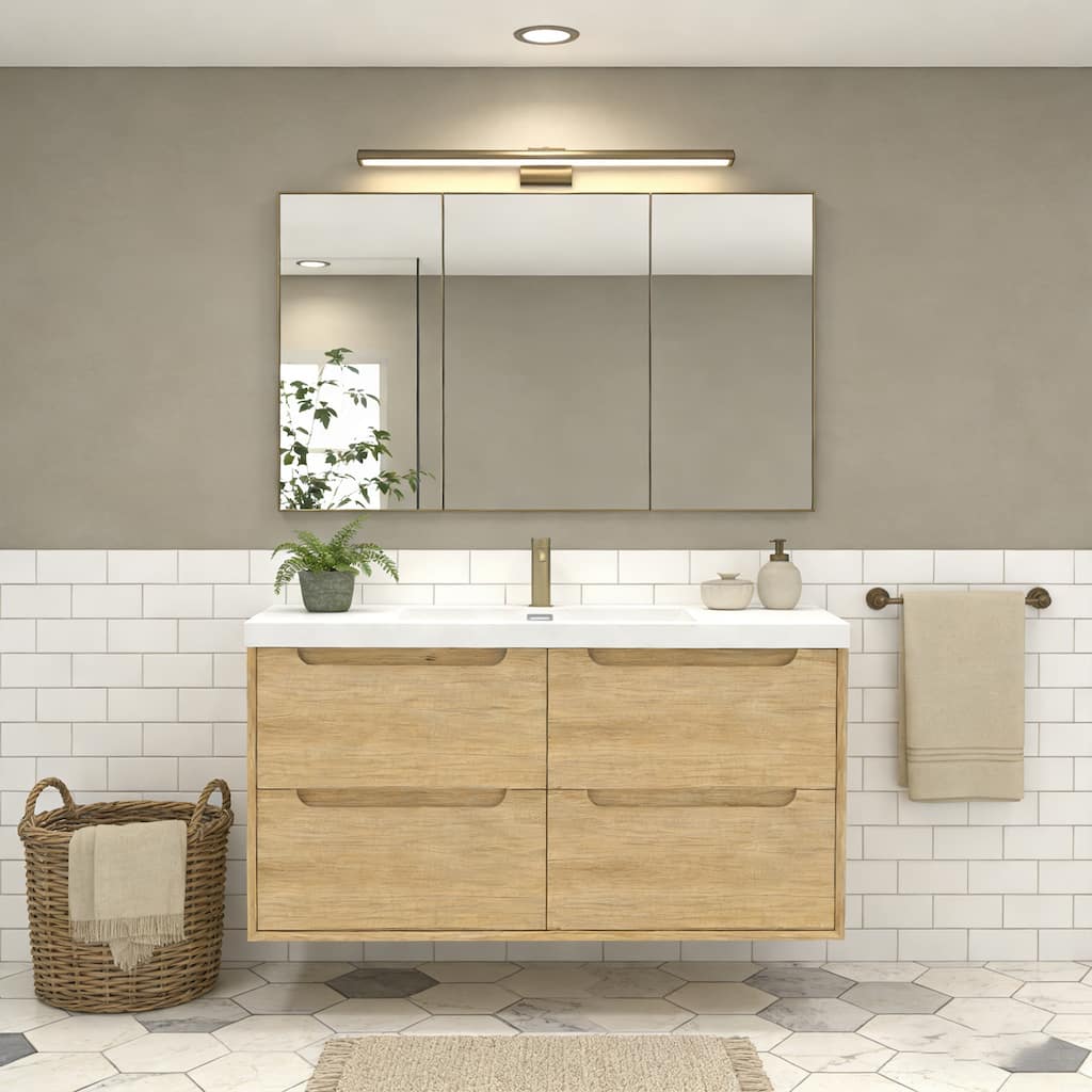 Tutela 36" 48" Wall-Mount Premium Bathroom Vanity with Integrated Sink