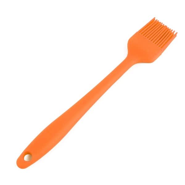 Alljewelrysupplies Silicone Basting Brush Set of Two Heat Resistant Long Handle Pastry Brush for Grilling, Baking, BBQ and Cooking (Orange)