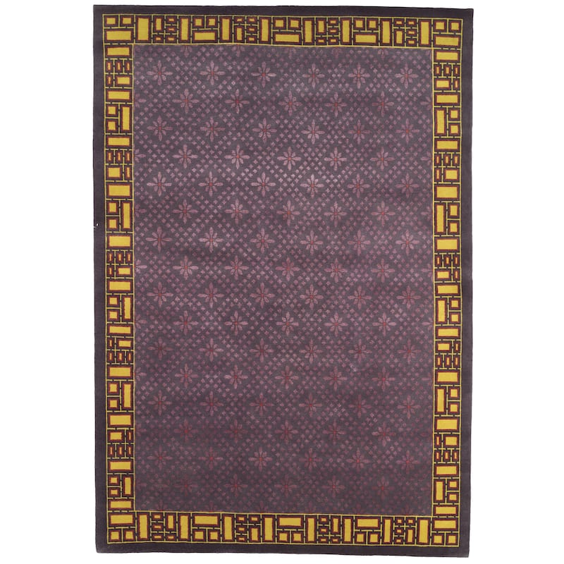 SAFAVIEH Couture Hand-knotted Nepalese Becca Wool Rug - 6' x 9' - Purple - Rectangle