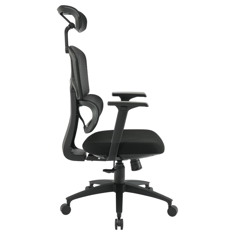 Black Mesh Managers Chair with Fabric Seat
