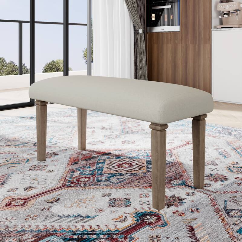 7-Piece Dining Table Set, Extendable Wood Dining Table with Removable Leaf, Kitchen Table Set with Upholstered Chair