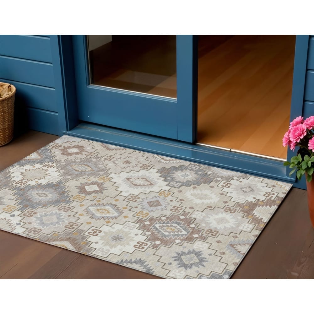HomeRoots Southwestern Transitional Rectangle Outdoor Rug