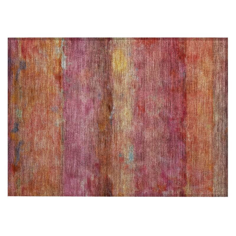 Machine Washable Indoor/ Outdoor Contemporary Ombre Chantille Rug