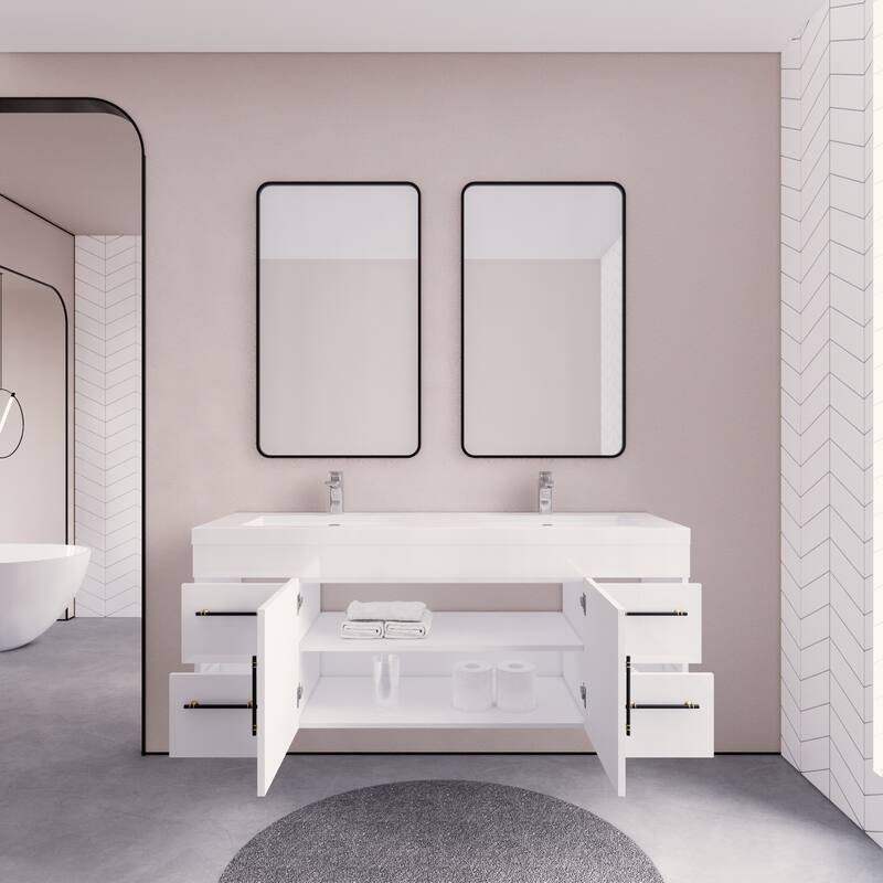 Eliza 60'' Wall Mounted Vanity with Double Sink